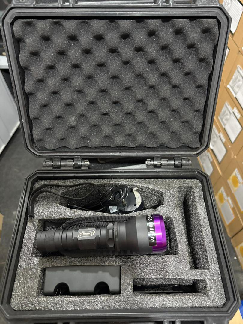 Labino UV-A LED inspection lamp used for fluorescent penetrant inspection
